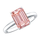 3 Carat Lab Pink Diamond Emerald Cut Solitaire Engagement Ring with IGI Certificate Fancy Pink - VS1 - Rosec Jewels