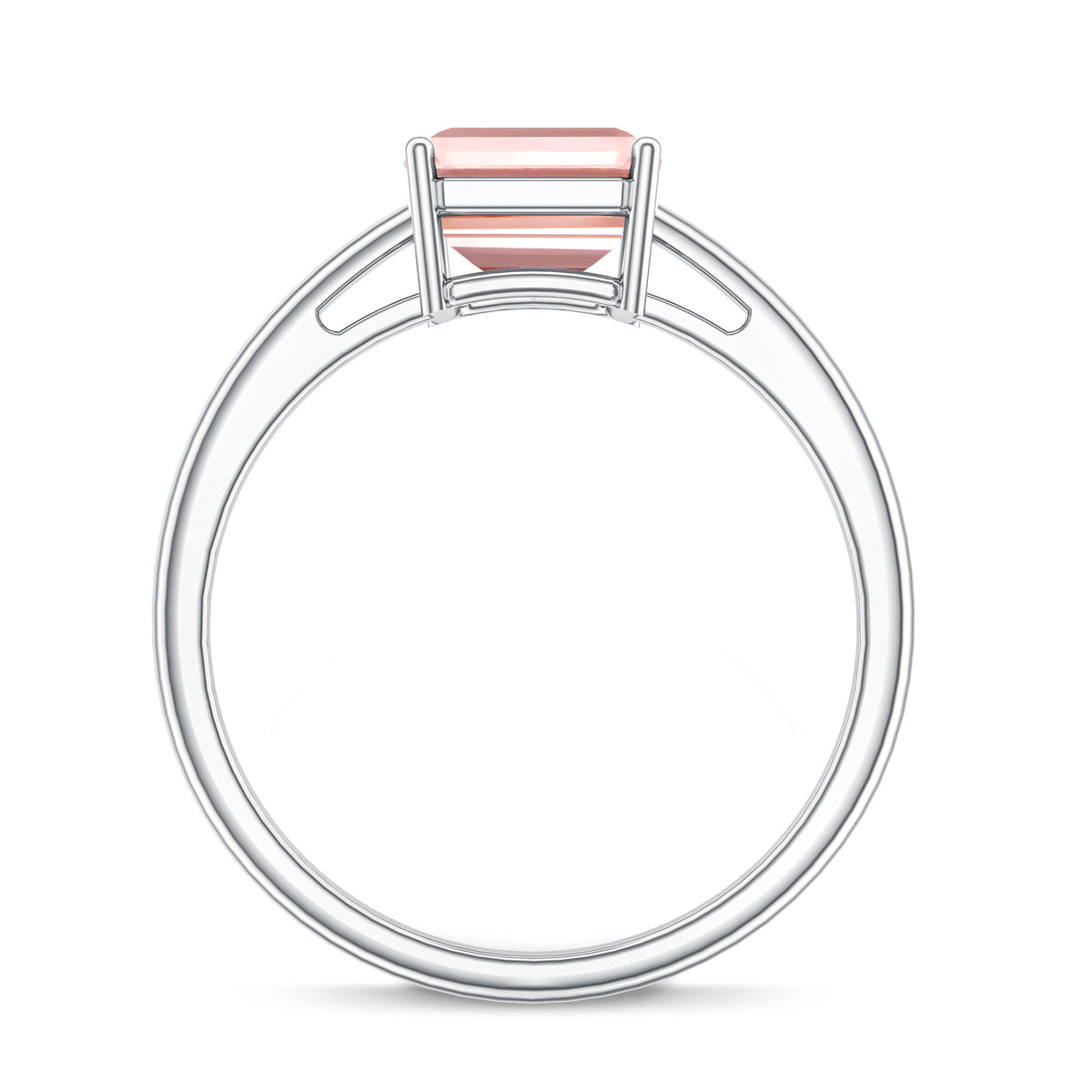 3 Carat Lab Pink Diamond Emerald Cut Solitaire Engagement Ring with IGI Certificate Fancy Pink - VS1 - Rosec Jewels