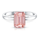 3 Carat Lab Pink Diamond Emerald Cut Solitaire Engagement Ring with IGI Certificate Fancy Pink - VS1 - Rosec Jewels