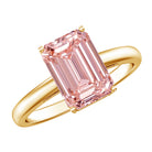 3 Carat Lab Pink Diamond Emerald Cut Solitaire Engagement Ring with IGI Certificate Fancy Pink - VS1 - Rosec Jewels