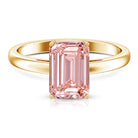 3 Carat Lab Pink Diamond Emerald Cut Solitaire Engagement Ring with IGI Certificate Fancy Pink - VS1 - Rosec Jewels