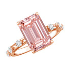 Rosec Jewels-IGI Verified 4 Carat Lab Grown Pink Diamond Emerald Cut Engagement Ring for Women