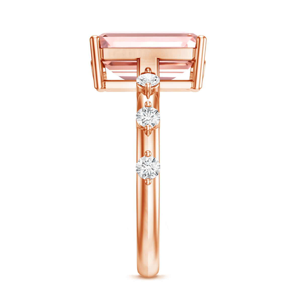 Rosec Jewels-IGI Verified 4 Carat Lab Grown Pink Diamond Emerald Cut Engagement Ring for Women