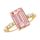 Rosec Jewels-IGI Verified 4 Carat Lab Grown Pink Diamond Emerald Cut Engagement Ring for Women