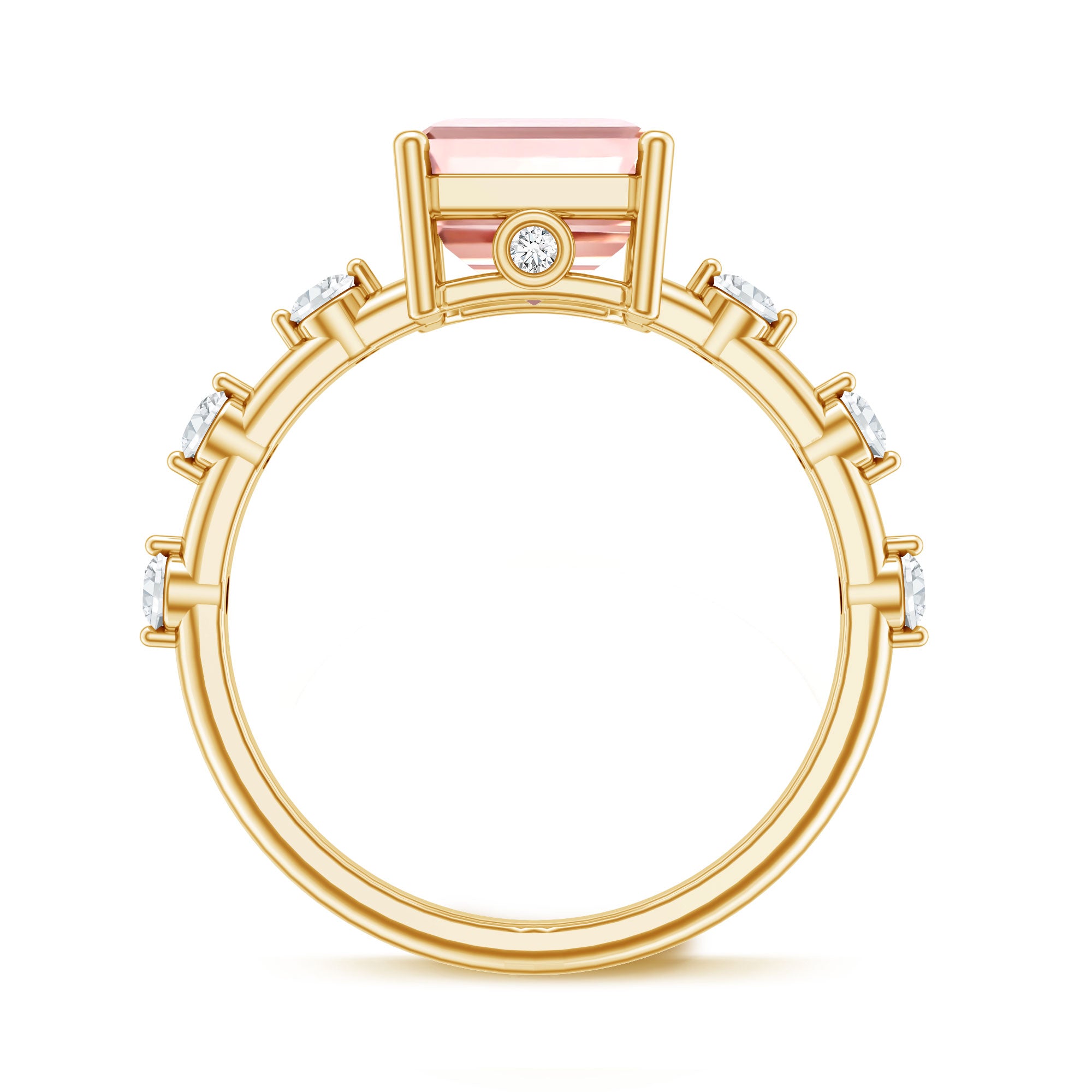 Rosec Jewels-IGI Verified 4 Carat Lab Grown Pink Diamond Emerald Cut Engagement Ring for Women