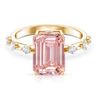 Rosec Jewels-IGI Verified 4 Carat Lab Grown Pink Diamond Emerald Cut Engagement Ring for Women
