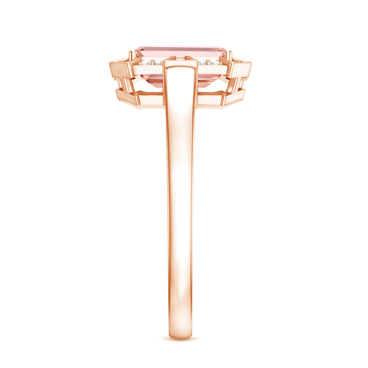 Rosec Jewels-Emerald Cut 2 Carat Lab Grown Pink Diamond Vintage Engagement Ring with IGI Certificate