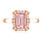 Rosec Jewels-Emerald Cut 2 Carat Lab Grown Pink Diamond Vintage Engagement Ring with IGI Certificate