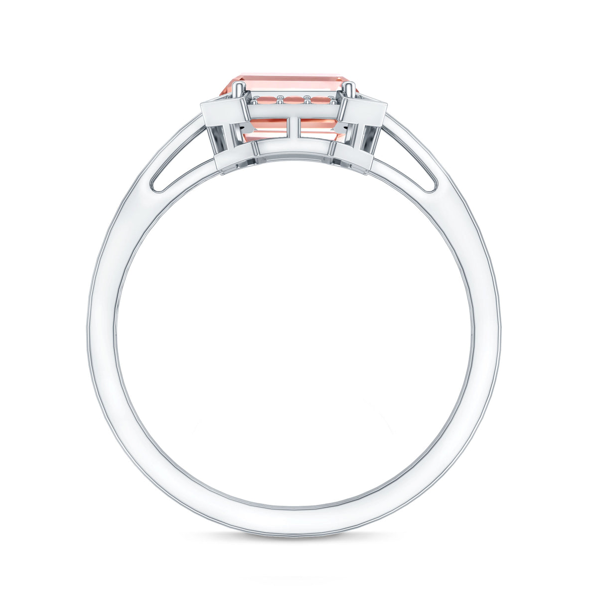 Rosec Jewels-Emerald Cut 2 Carat Lab Grown Pink Diamond Vintage Engagement Ring with IGI Certificate