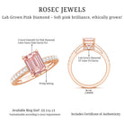 Rosec Jewels-IGI Graded 2 Carat Lab Pink Diamond Emerald Cut Engagement Ring with Hidden Halo