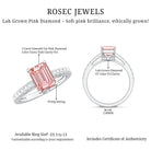Rosec Jewels-IGI Graded 2 Carat Lab Pink Diamond Emerald Cut Engagement Ring with Hidden Halo