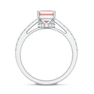 Rosec Jewels-IGI Graded 2 Carat Lab Pink Diamond Emerald Cut Engagement Ring with Hidden Halo