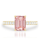 Rosec Jewels-IGI Graded 2 Carat Lab Pink Diamond Emerald Cut Engagement Ring with Hidden Halo