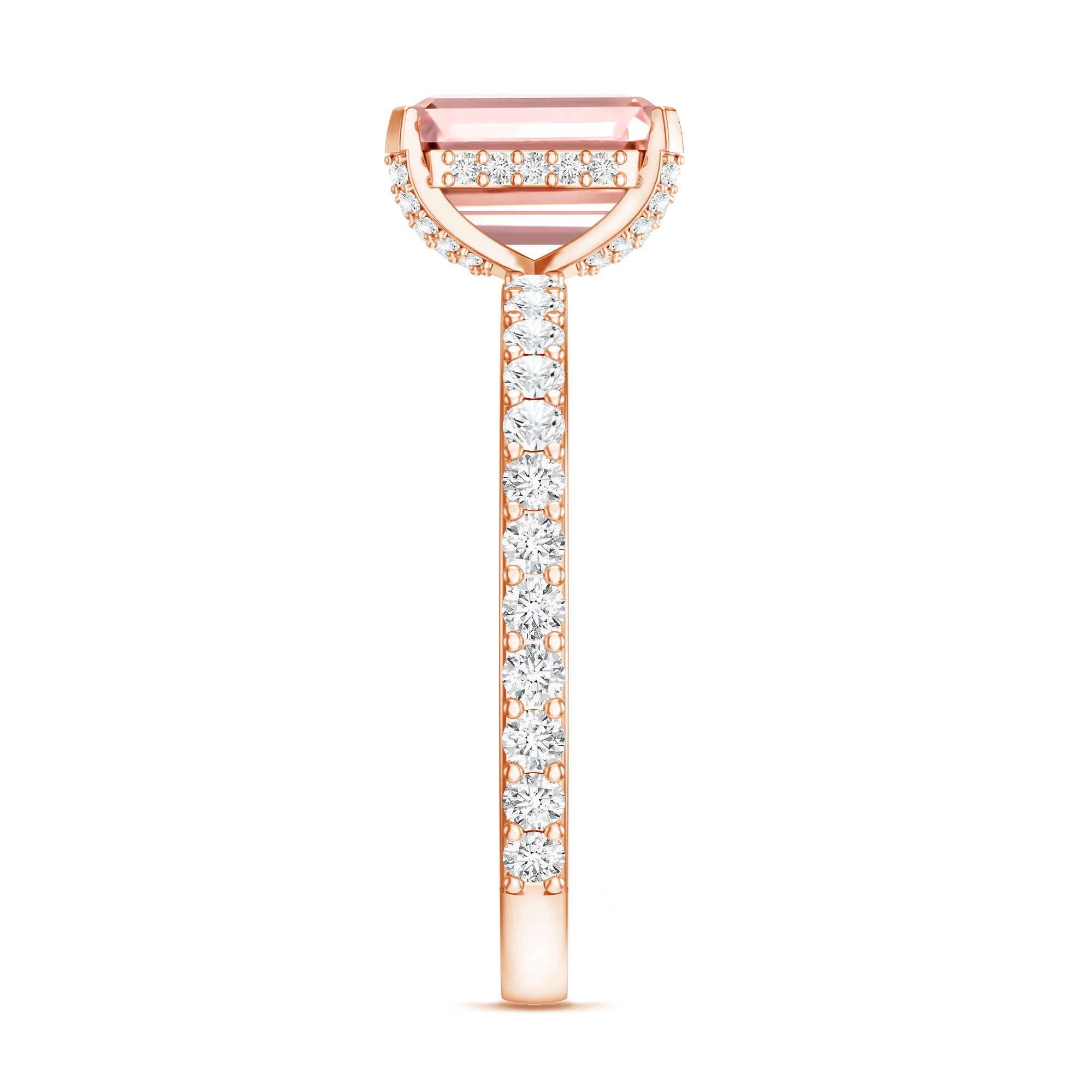 Rosec Jewels-IGI Certified 2 Carat Emerald Cut Lab Pink Diamond Engagement Ring for Her