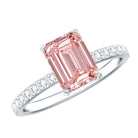 Rosec Jewels-IGI Certified 2 Carat Emerald Cut Lab Pink Diamond Engagement Ring for Her