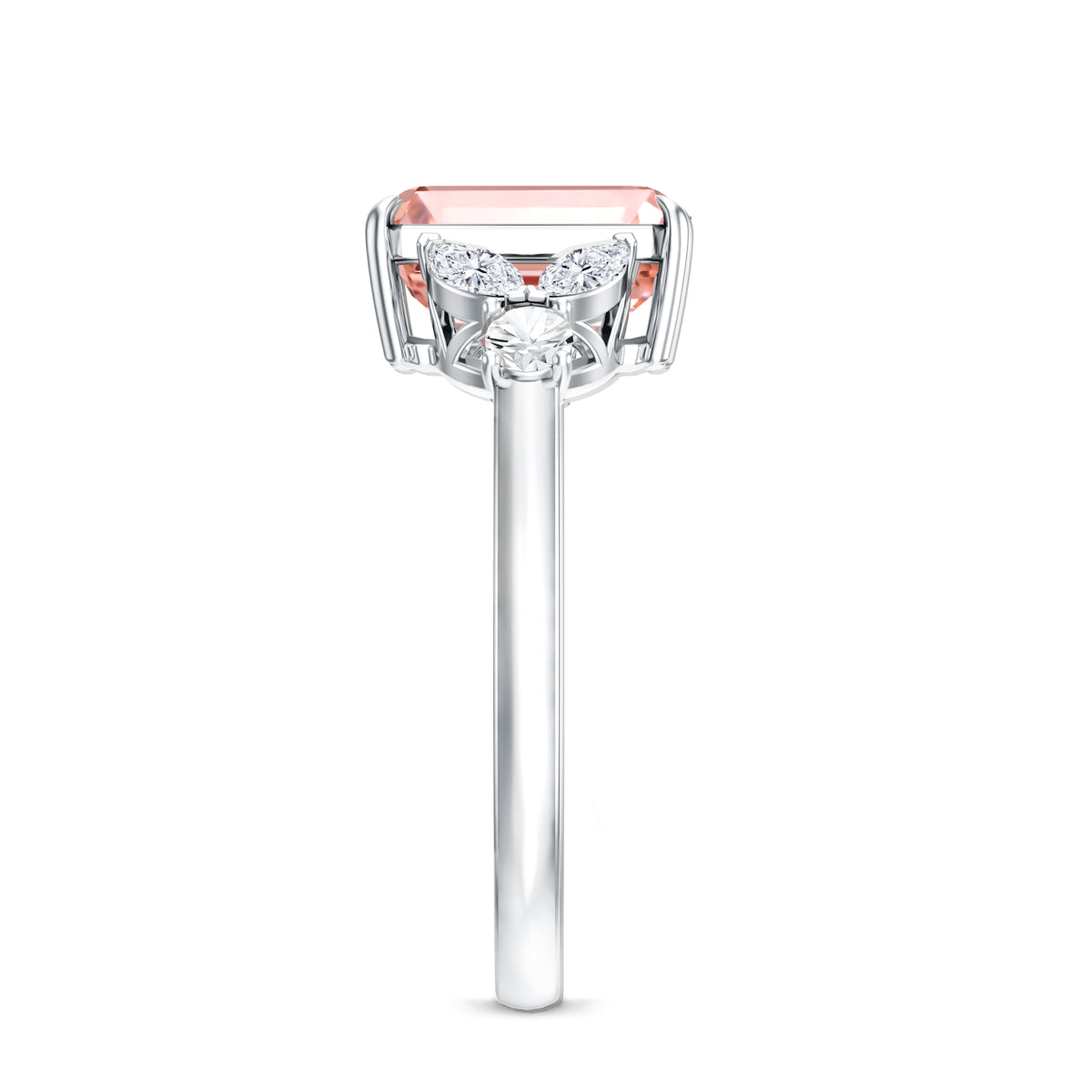Rosec Jewels-IGI Authenticated 2 Carat Lab Grown Pink Diamond Emerald Cut Engagement Ring