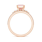 Rosec Jewels-2 Carat Emerald Cut Lab Pink Diamond Engagement Ring Set with IGI Certificate