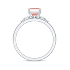 Rosec Jewels-2 Carat Emerald Cut Lab Pink Diamond Engagement Ring Set with IGI Certificate