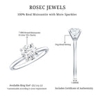 Peg Headset Solitaire Moissanite Ring for Women D-VS1 - Rosec Jewels
