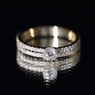 Round Cut Moissanite Engagement Ring with Eternity Band D-VS1 - Rosec Jewels
