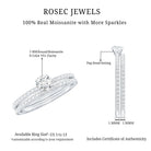 Round Cut Moissanite Engagement Ring with Eternity Band D-VS1 - Rosec Jewels