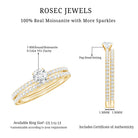 Round Cut Moissanite Engagement Ring with Eternity Band D-VS1 - Rosec Jewels