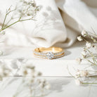 Round Cut Moissanite Engagement Ring with Eternity Band D-VS1 - Rosec Jewels