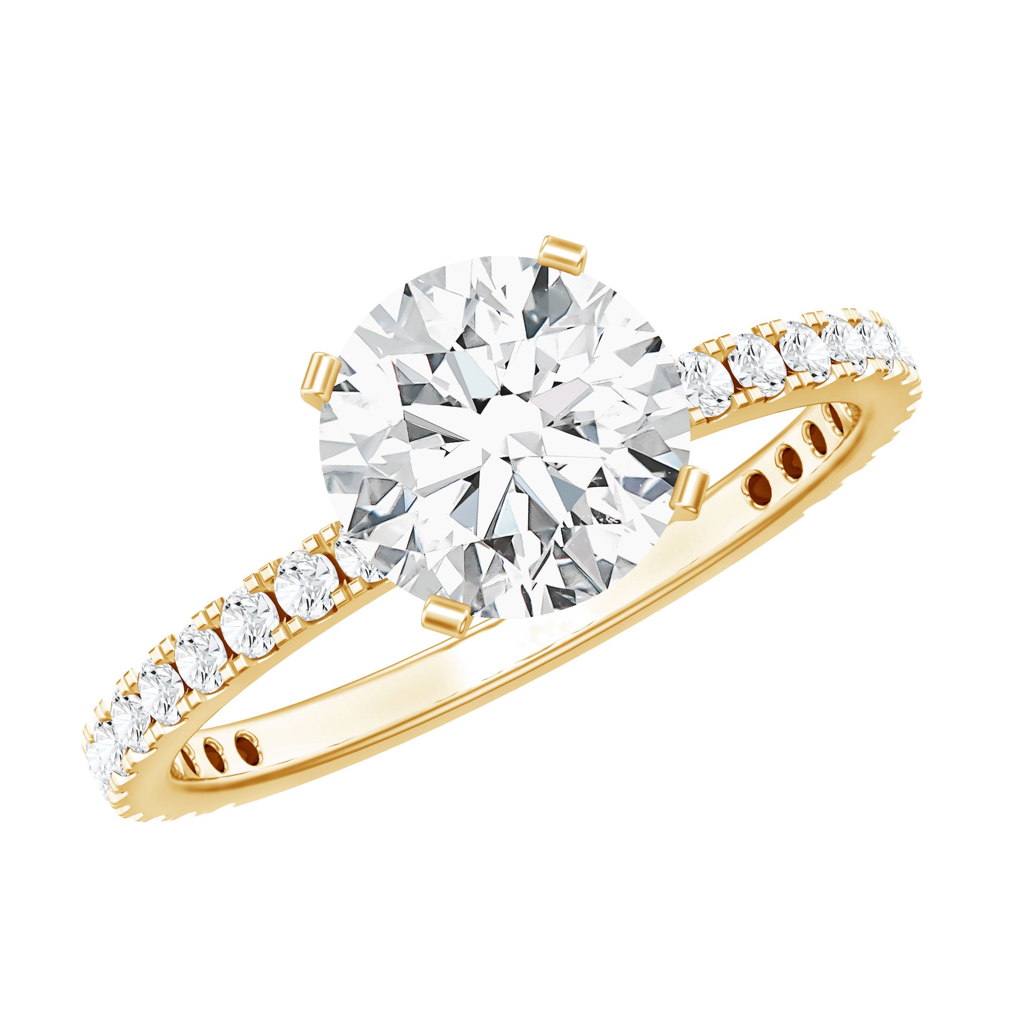 Certified 8 MM Moissanite Solitaire Engagement Ring D-VS1 - Rosec Jewels