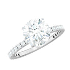 Rosec Jewels-Certified 8 mm Moissanite Solitaire Engagement Ring in Silver