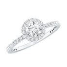 1.25 CT Moissanite Classic Halo Engagement Ring D-VS1 - Rosec Jewels
