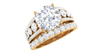 Zircon Designer Wedding Ring Set with Band AAAA - Rosec Jewels