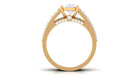 Zircon Designer Wedding Ring Set with Band AAAA - Rosec Jewels