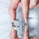 4 CT Moissanite Solitaire Engagement Ring Set With Eternity Band D-VS1 - Rosec Jewels
