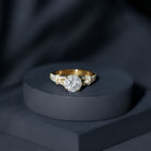 Round Shape Moissanite Solitaire Engagement Ring in Split Shank D-VS1 - Rosec Jewels