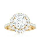 Certified Brilliant Cut Moissanite Halo Engagement Ring D-VS1 - Rosec Jewels