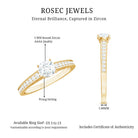 Cubic Zirconia Engagement Ring with Side Stones AAAA - Rosec Jewels