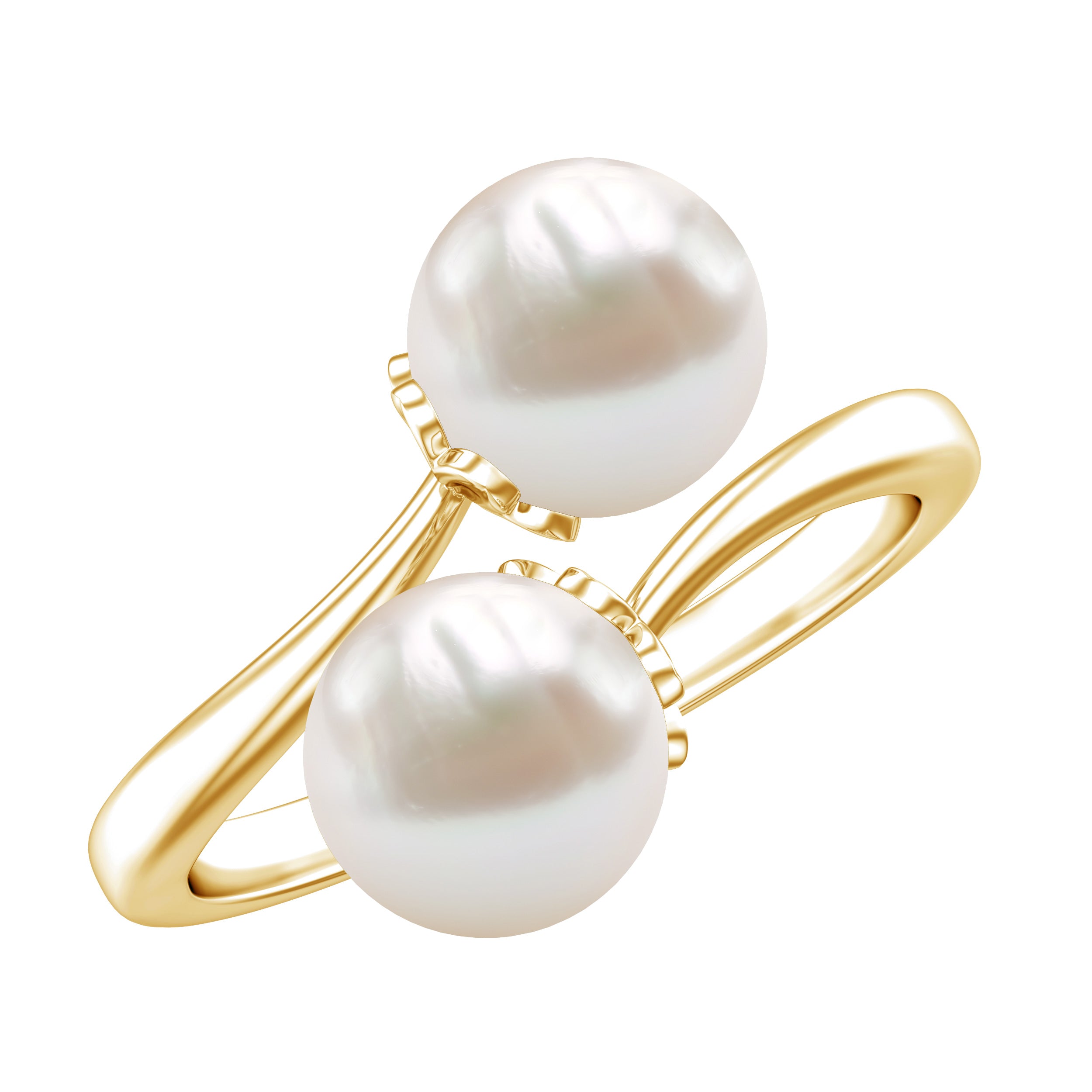 Rosec Jewels-Cultured Freshwater Pearl Bypass Engagement Ring