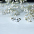 Certified 2 Carat Round Moissanite Engagement Ring with Wedding Band D-VS1 - Rosec Jewels