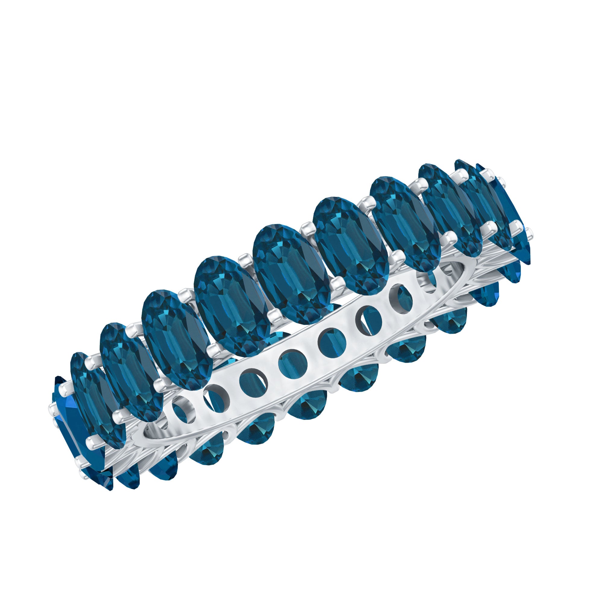 Oval Cut London Blue Topaz Full Eternity Band