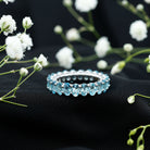 Oval Cut Aquamarine Eternity Wedding Band AAA - Rosec Jewels