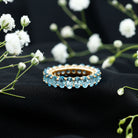 Oval Cut Aquamarine Eternity Wedding Band AAA - Rosec Jewels