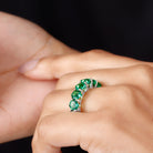 Hexagon Cut Created Emerald Full Eternity Band Ring Lab Created Emerald - ( AAAA ) - Quality - Rosec Jewels