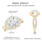 Round Moissanite Crossover Engagement Ring for Women D-VS1 - Rosec Jewels
