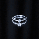 Round Shape Moissanite Solitaire Promise Ring with Side Stones D-VS1 - Rosec Jewels