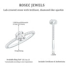 Round Shape Moissanite Solitaire Promise Ring with Side Stones D-VS1 - Rosec Jewels