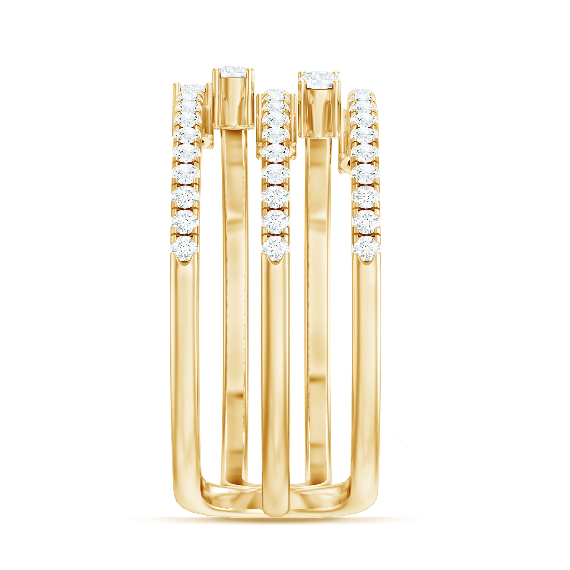 Certified Diamond Cocktail Wrap Ring Natural - ( HI-SI ) - Rosec Jewels