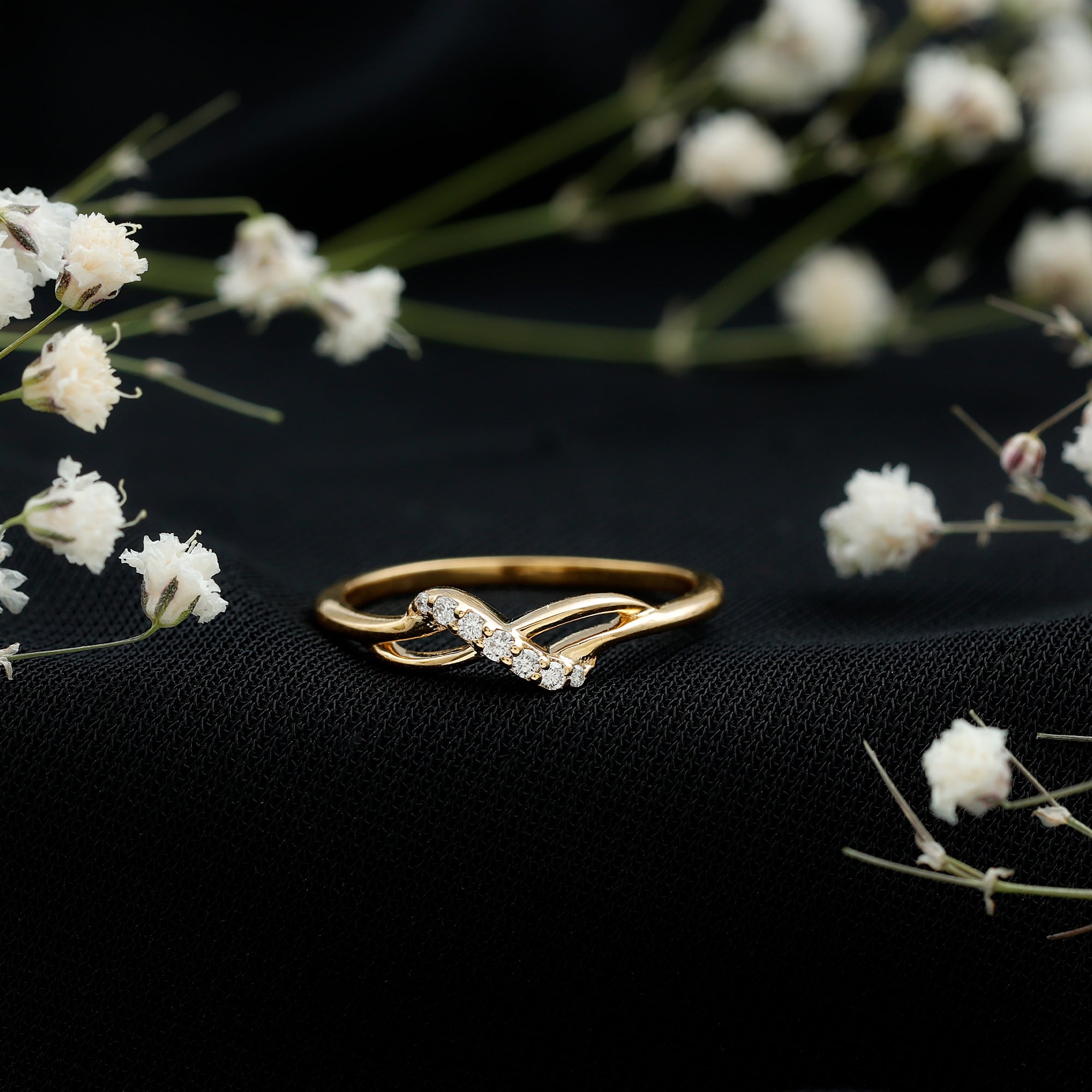 Certified Diamond Infinity Promise Ring For Her Natural - ( HI-SI ) - Rosec Jewels