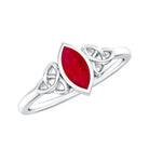 Natural Marquise Ruby Promise Ring with Celtic Knot AAA - Rosec Jewels