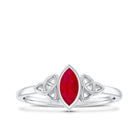 Natural Marquise Ruby Promise Ring with Celtic Knot AAA - Rosec Jewels