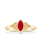 Natural Marquise Ruby Promise Ring with Celtic Knot AAA - Rosec Jewels